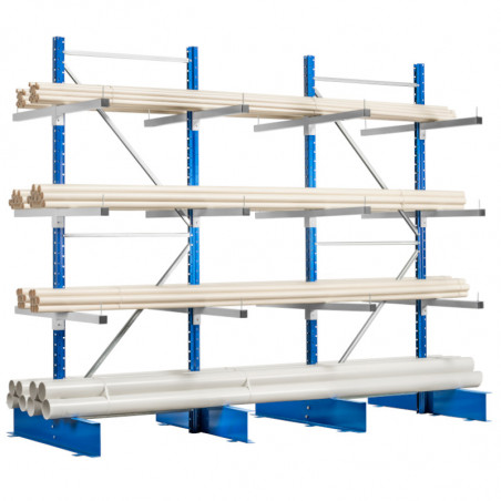 Rayonnage Cantilever Leger double face pour produits horizontaux