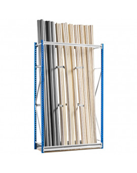 Rayonnage mi-lourd stockage verticale pour tuyaux barres tassaux element depart