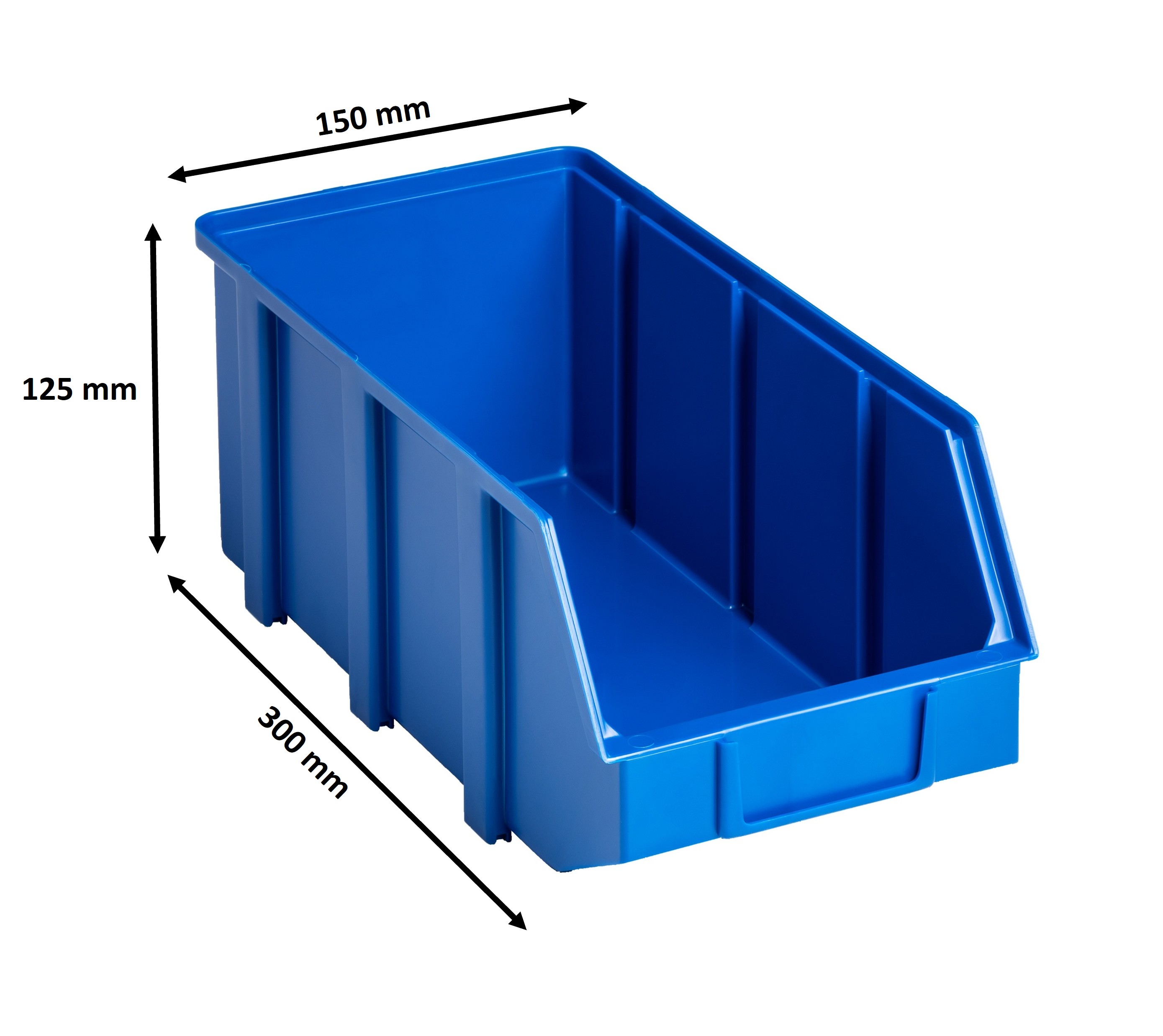 Dimensions boite plastique bleu 300 x 150 x 125 mm