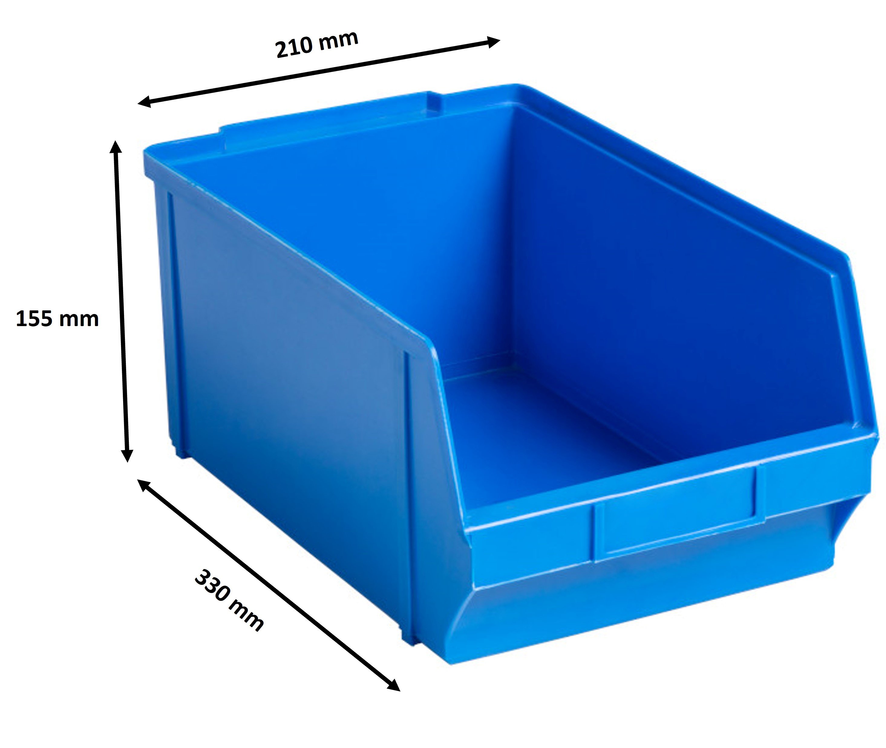 Dimensions boite plastique bleu 330 x 210 x 155 mm