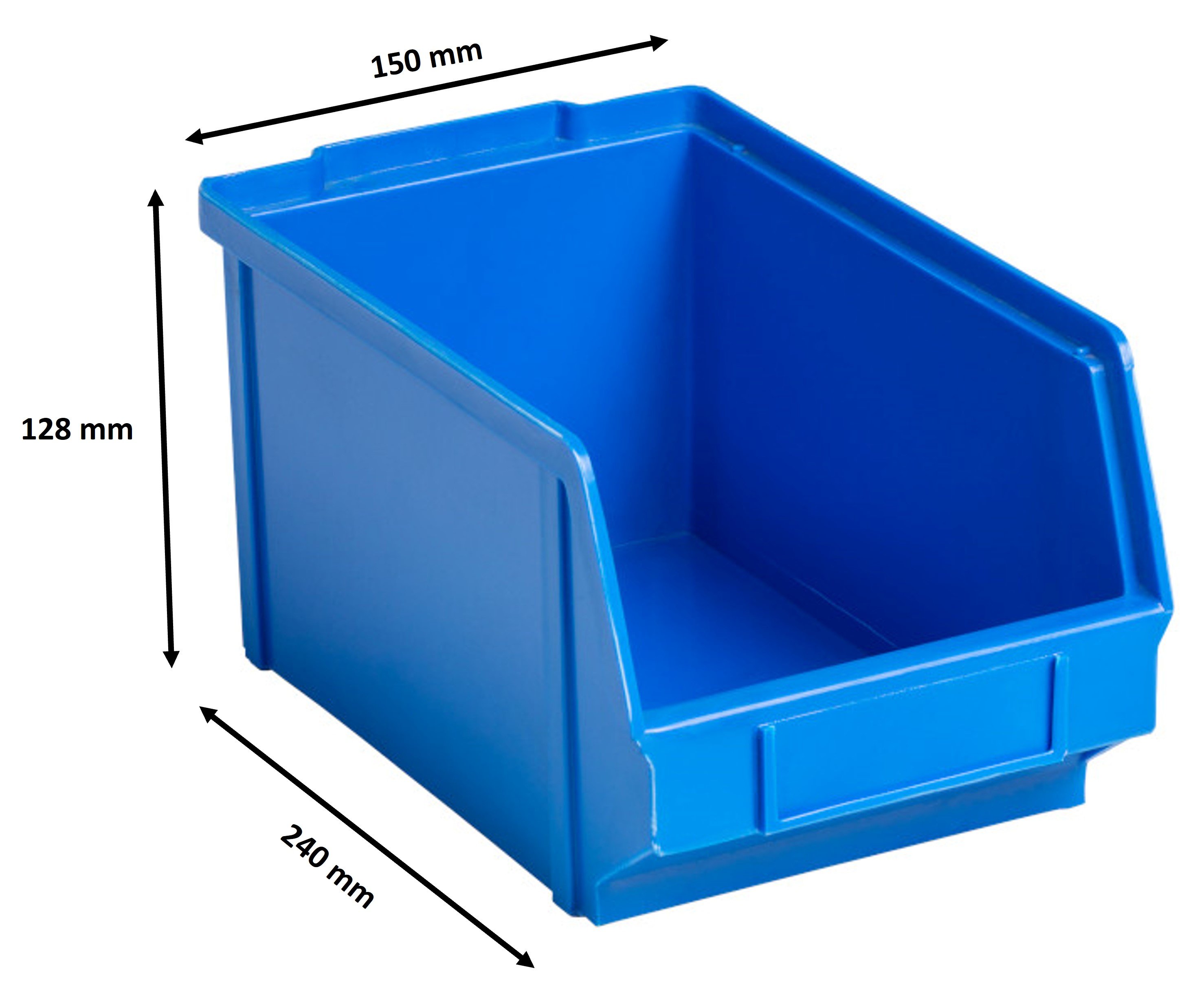 Dimensions boites plastiques bleu 240 x 150 x 128 mm